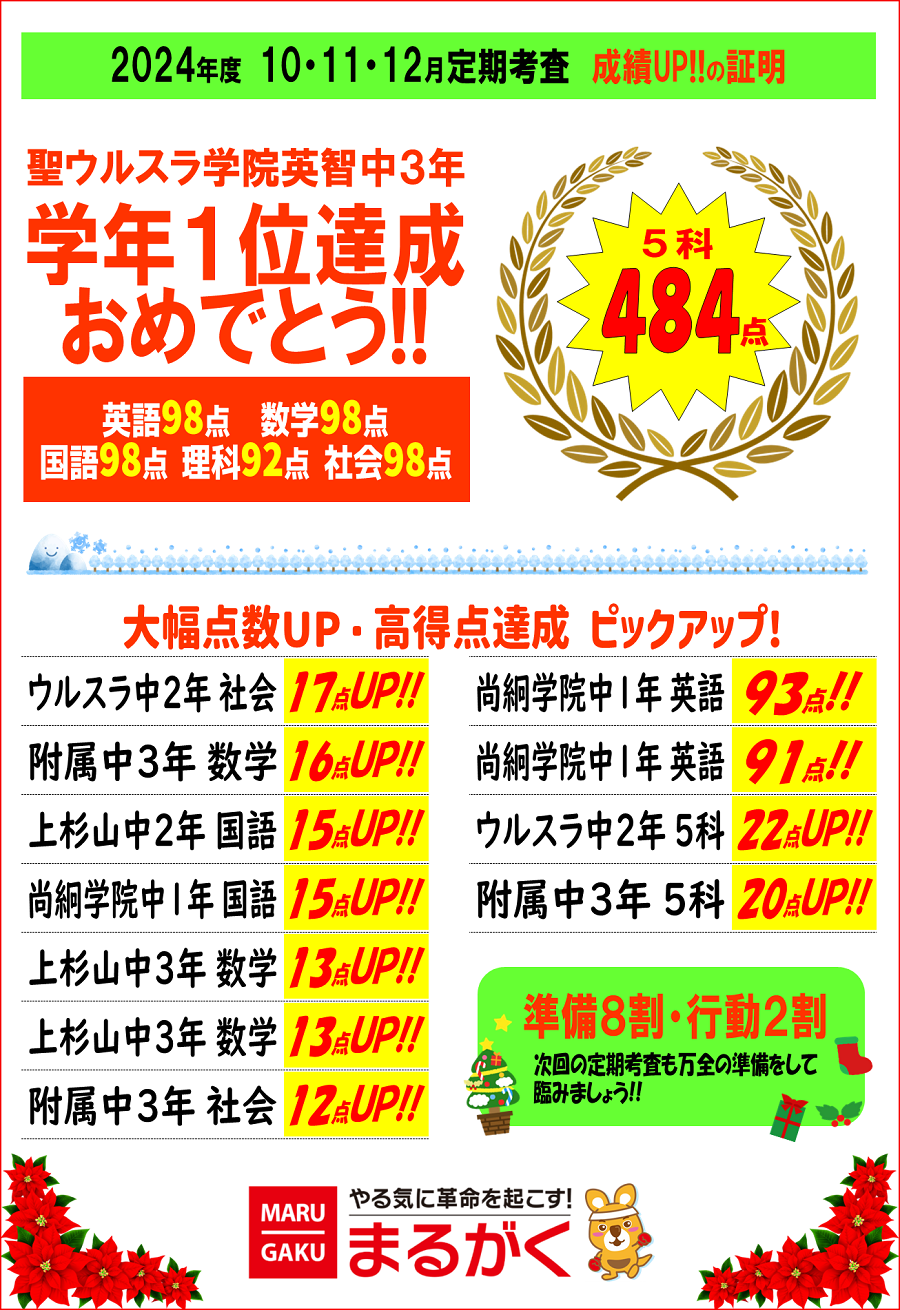 定期③成績UP!!の証明