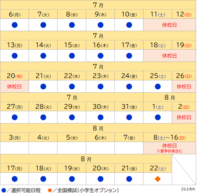 夏期講習2026 上杉個別